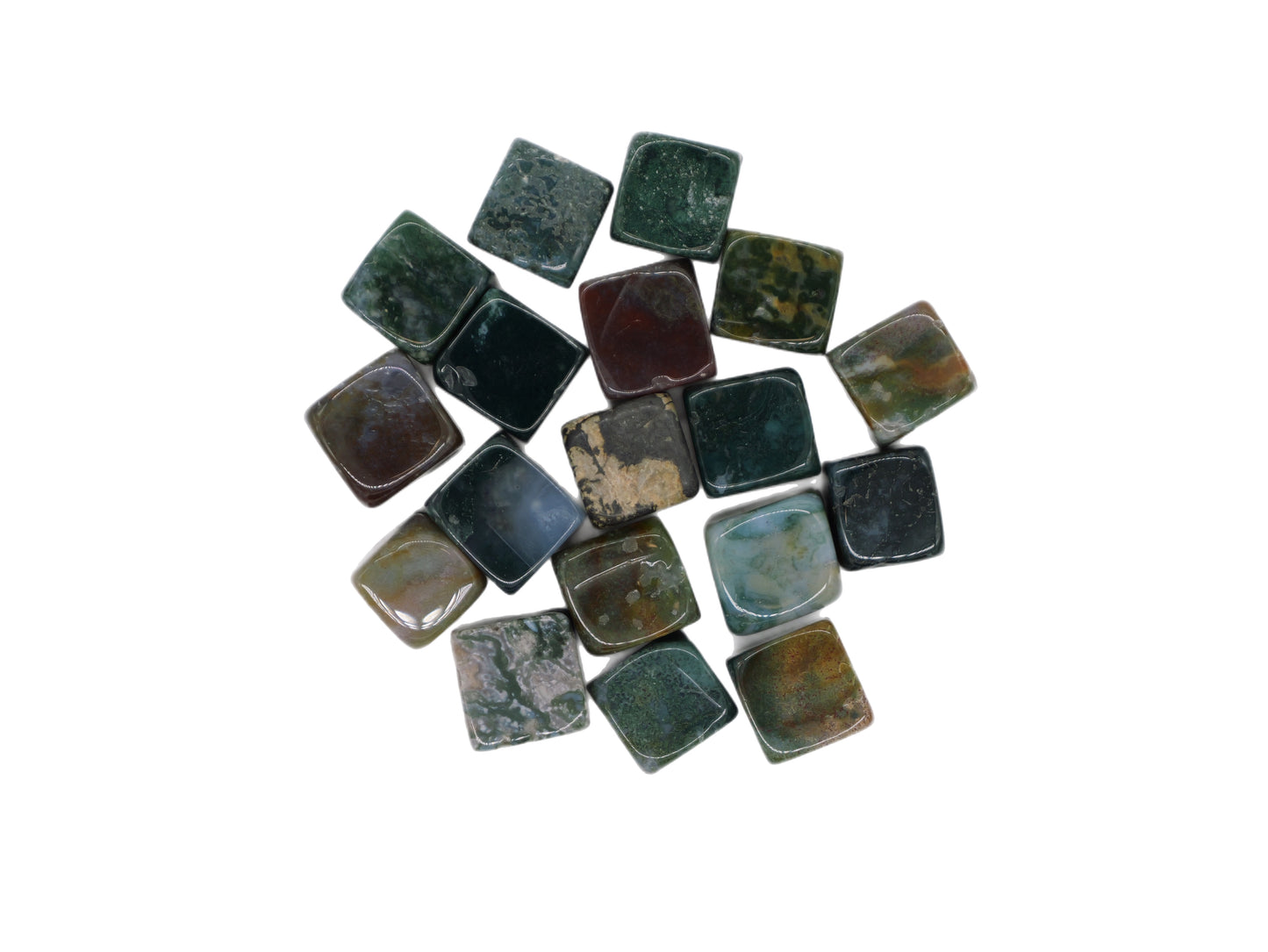 Agate Cubes with Moss Inclusions