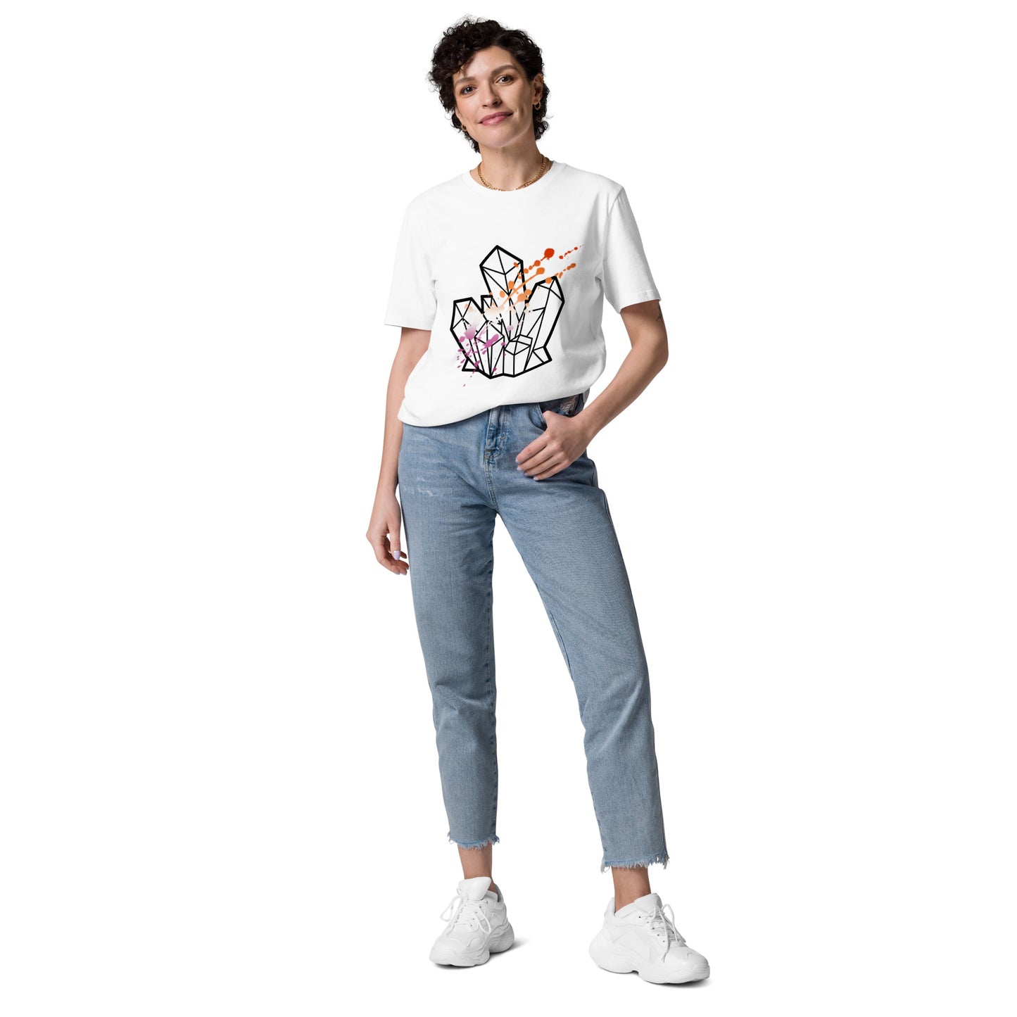 Lesbian Pride Splatter Unisex Organic Cotton T-Shirt